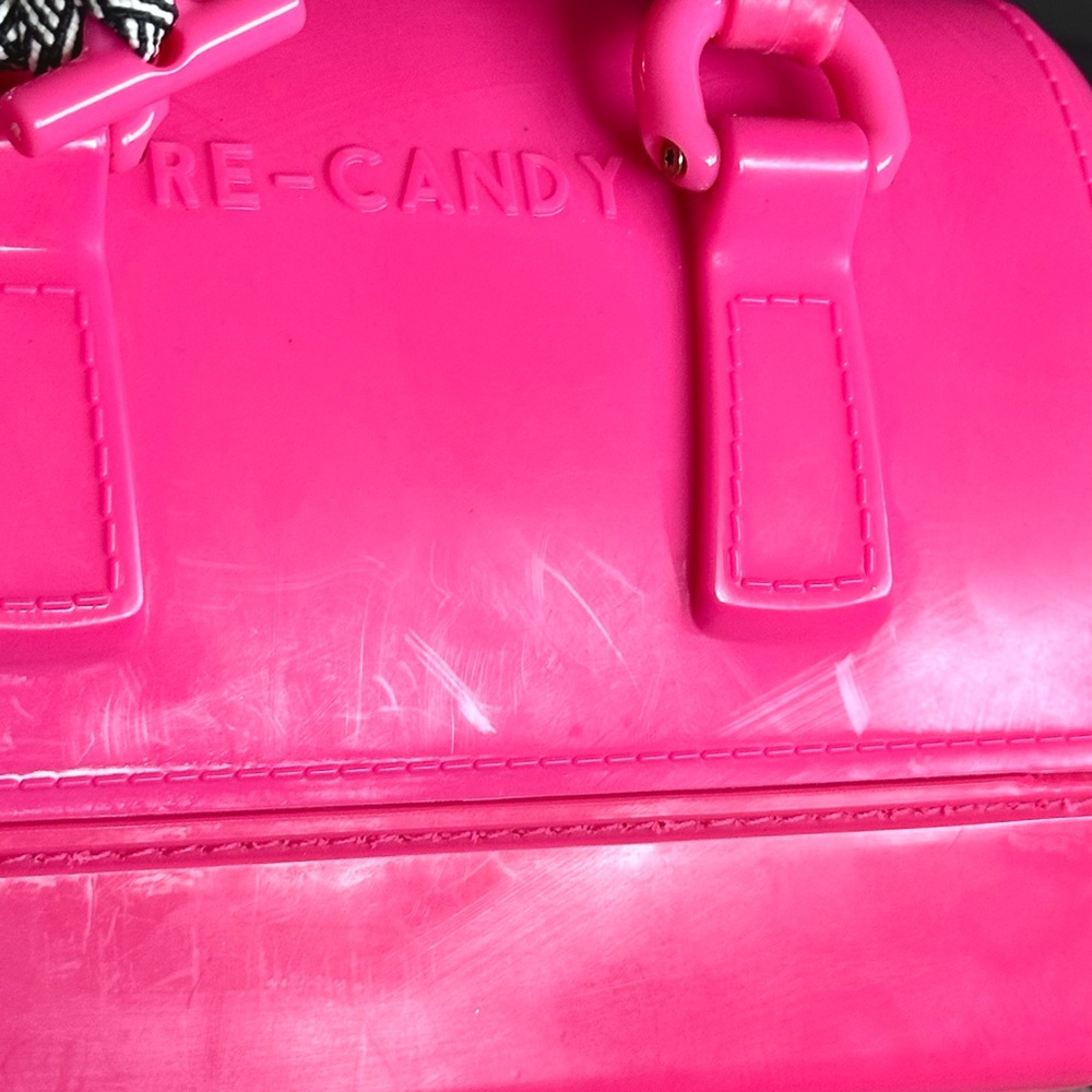 Furla RE-CANDY Mini Top-Handle Bag in Bright Pink - Picture 5 of 8